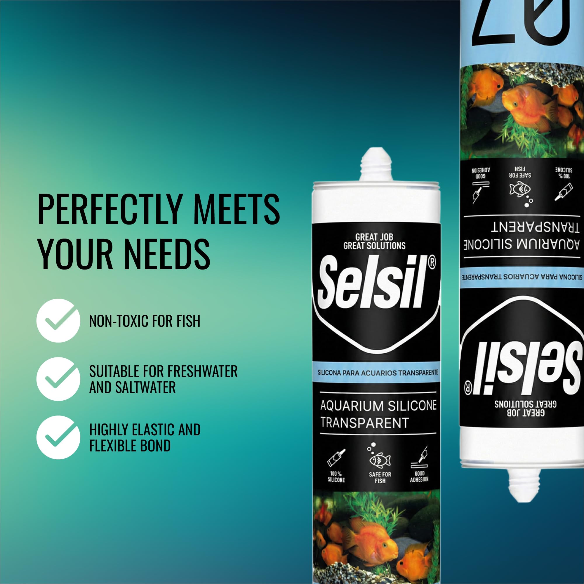 Selsil silicone aquarium elasticité élevée et durable.