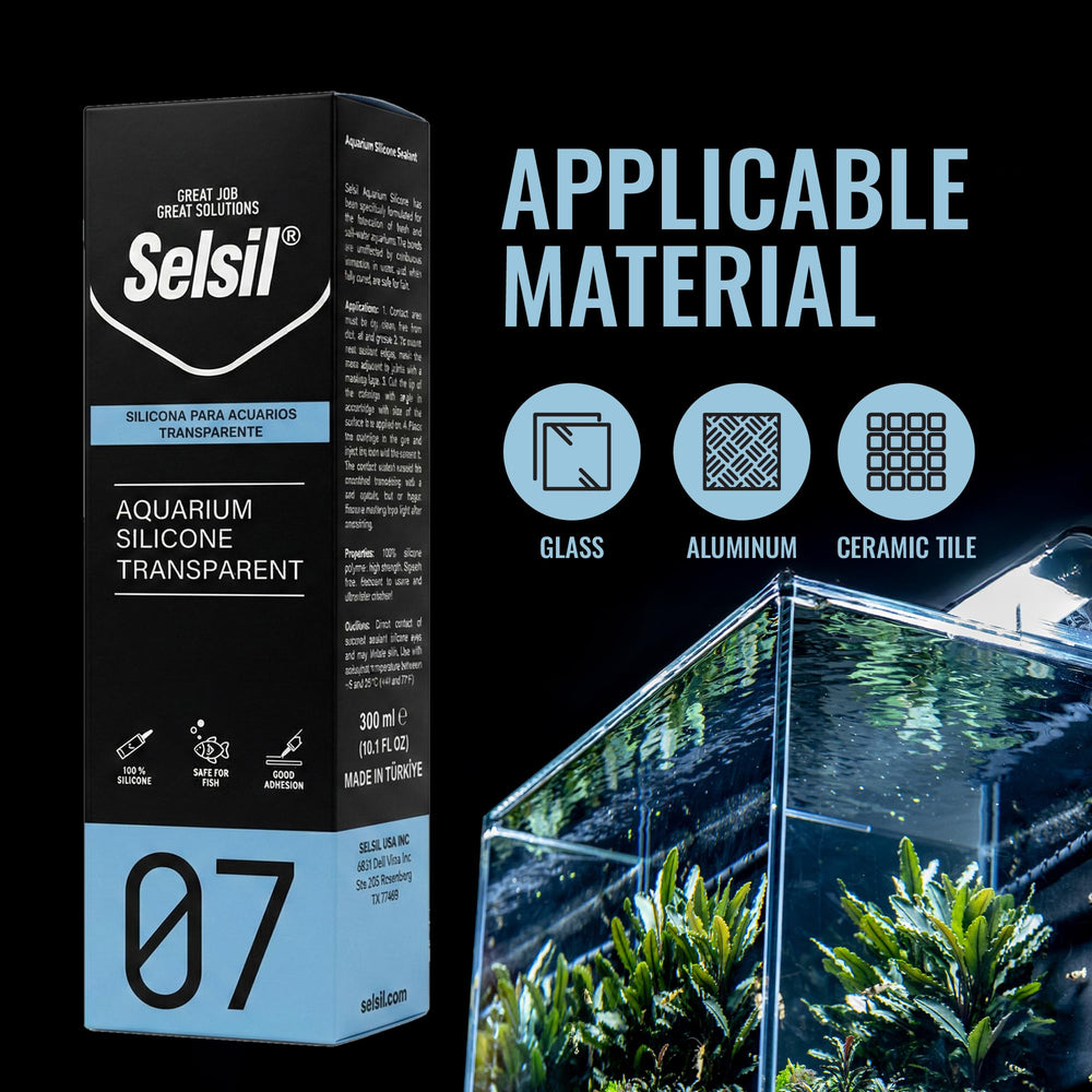 Selsil silicone aquarium séchage rapide.
