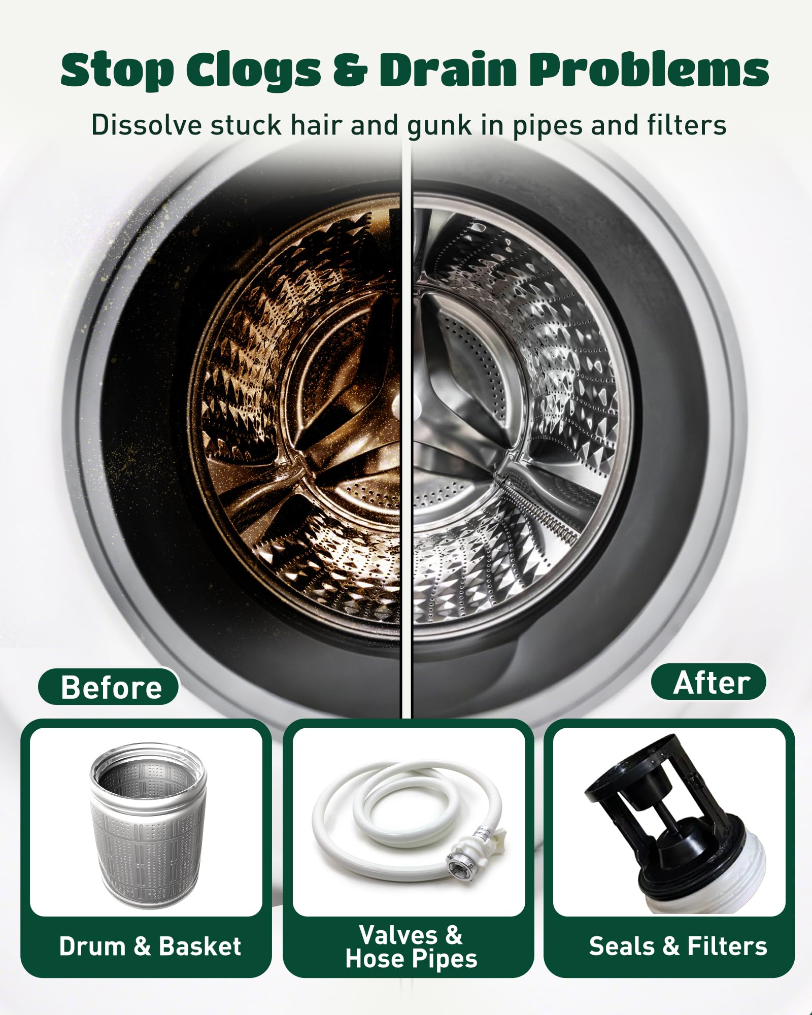 SEMECH Compatible HE pour laveuse frontale et top-load, utilisation polyvalente.