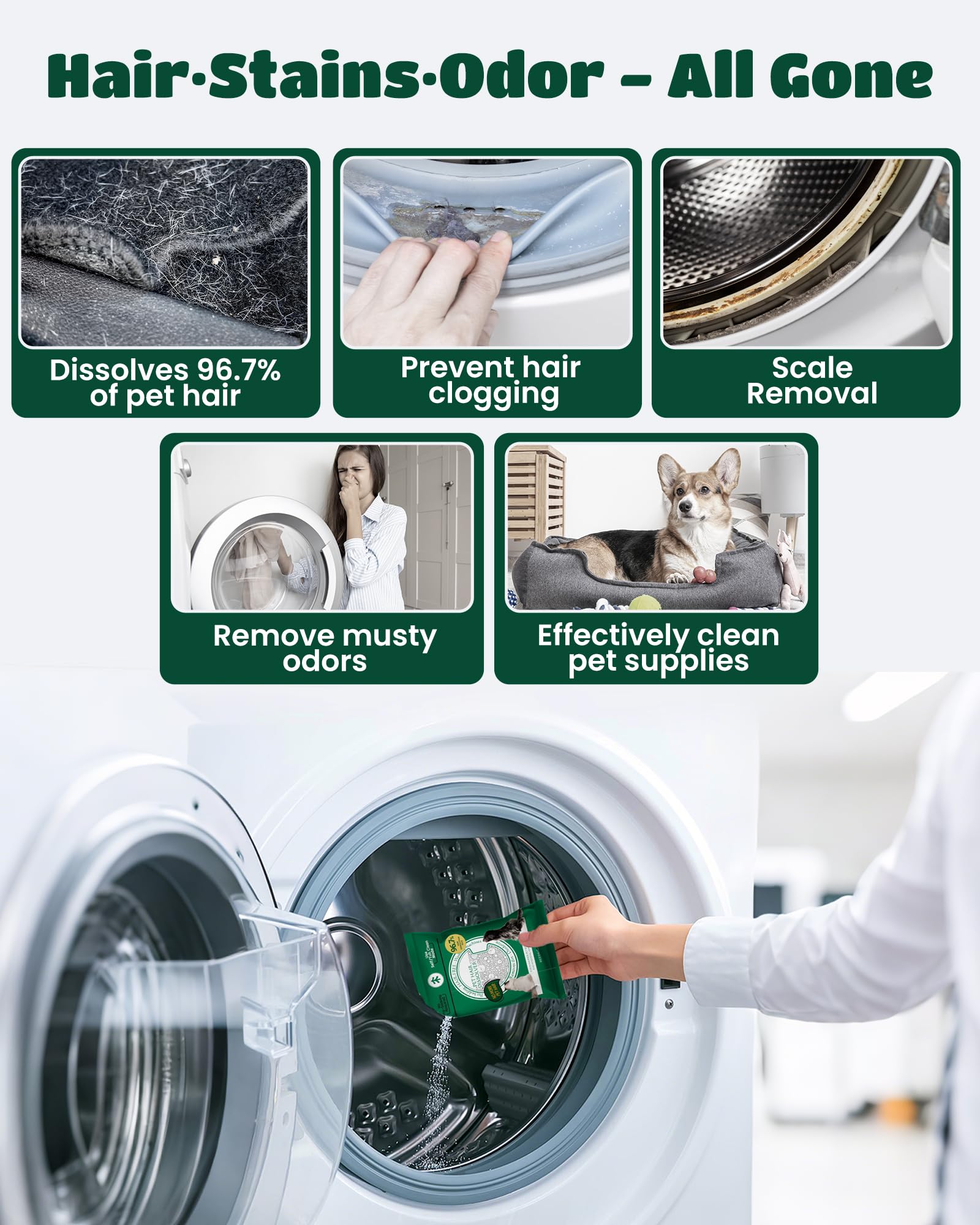 SEMECH Neutralise odeurs et résidus dans votre lave-linge pour un lavage frais.