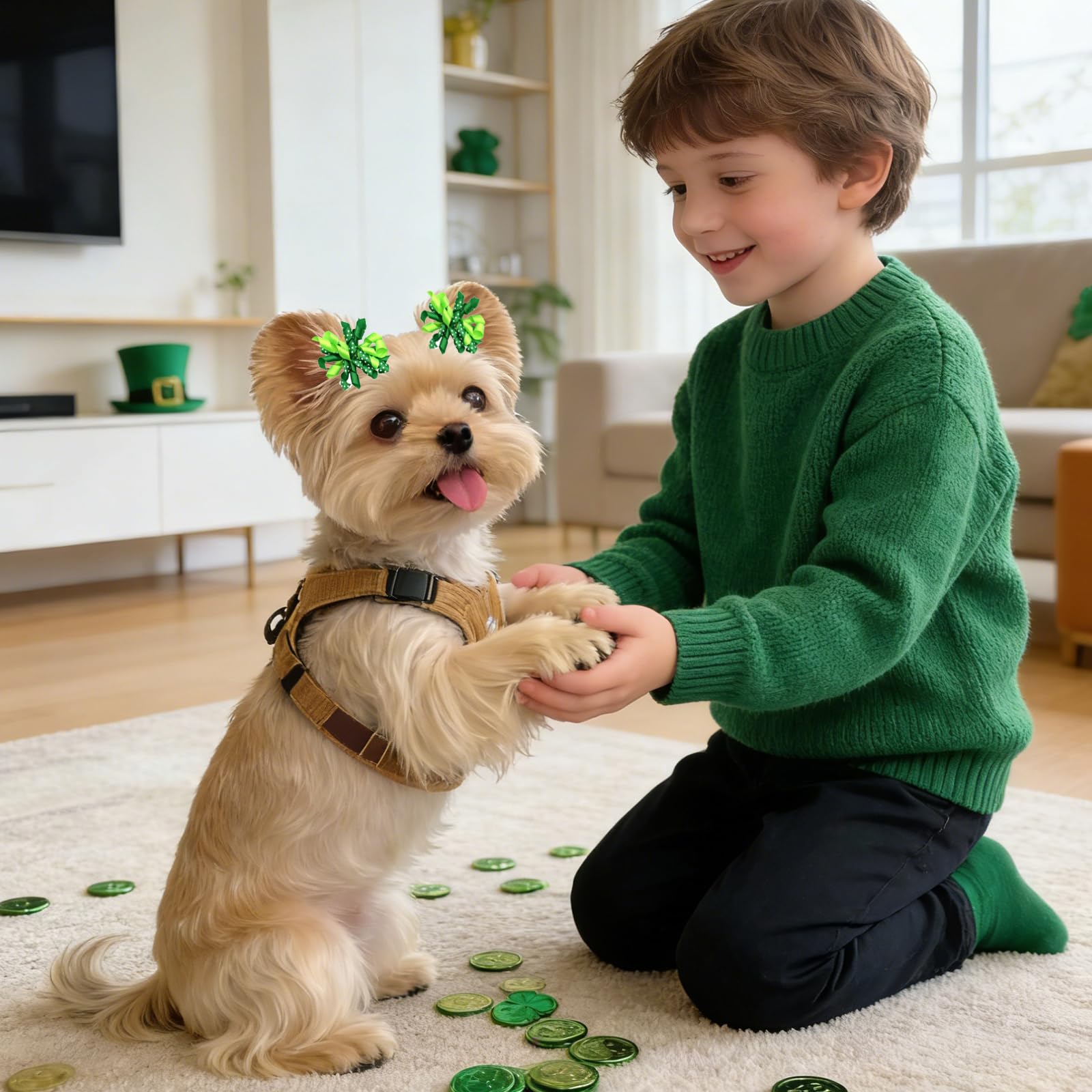 Bou Saint-Patrick Senniea pour animal, attache simple et look gai.