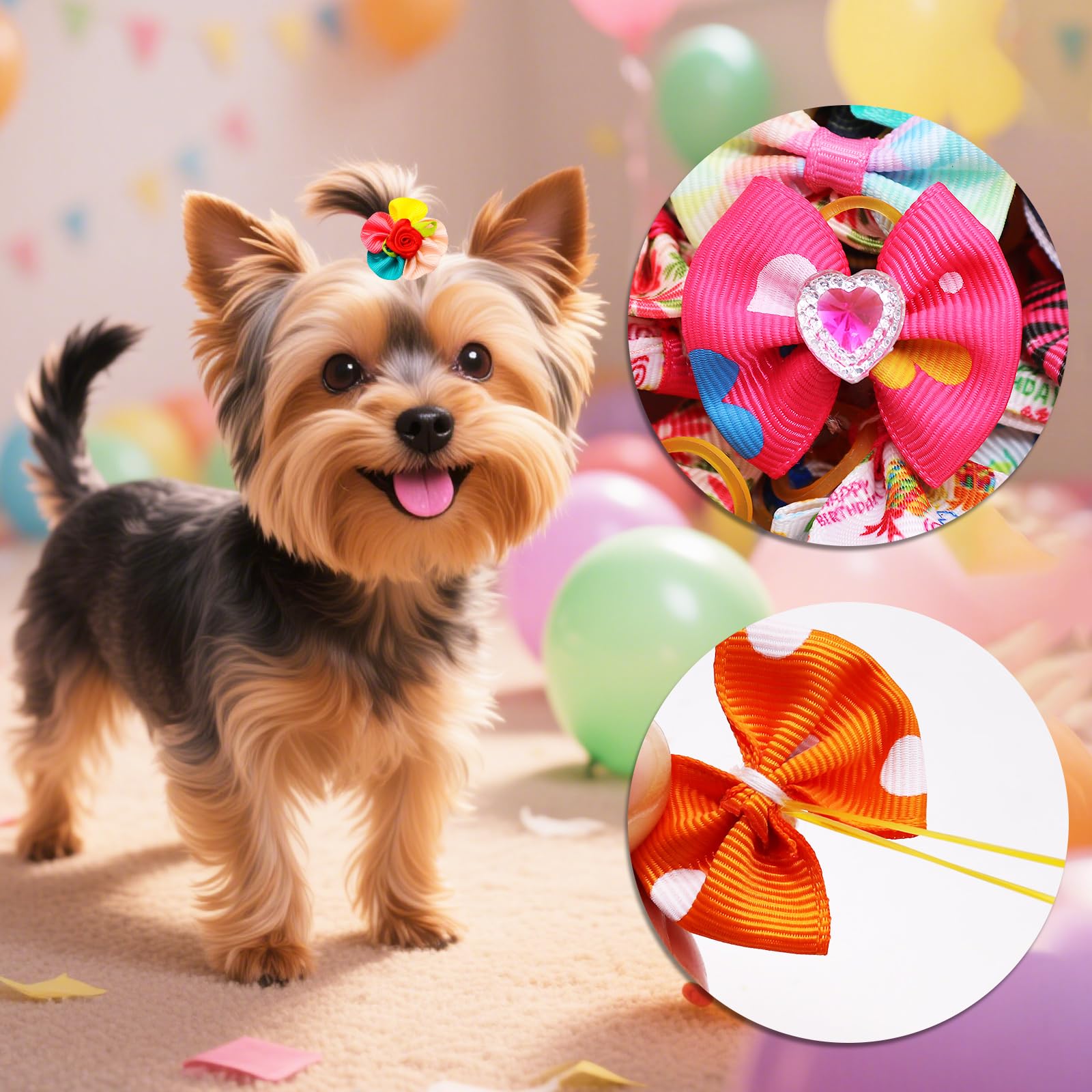 Senniea noeud chien petits ornaments diamant: details scintillants