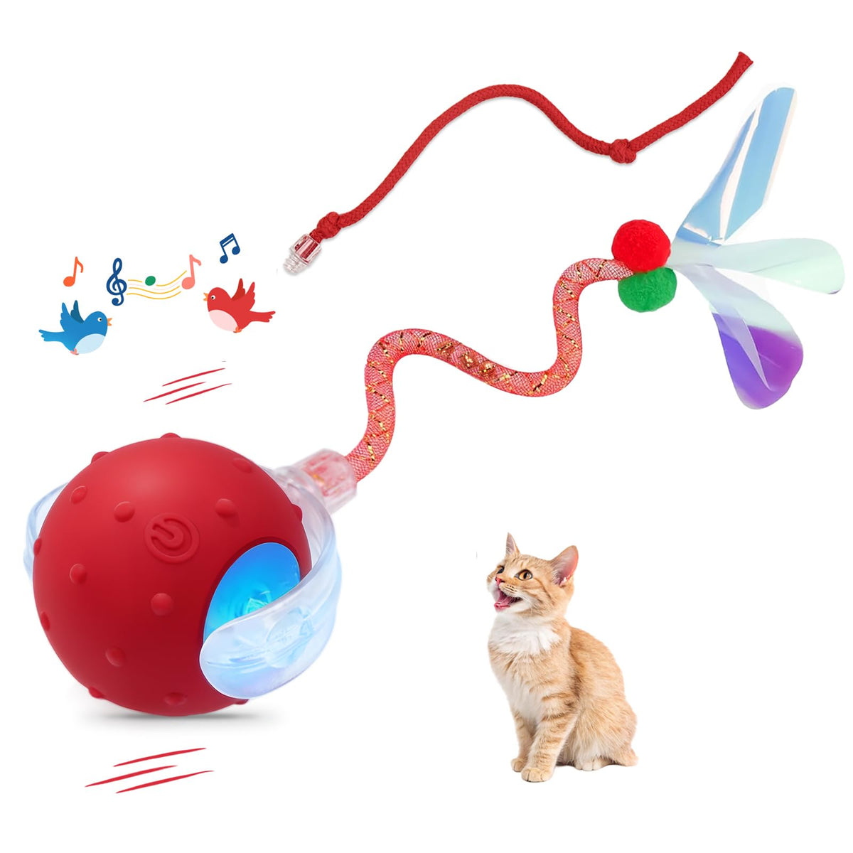 Sentoo Balle Chat Interactive en mode actif stimule l'agilité du chat.
