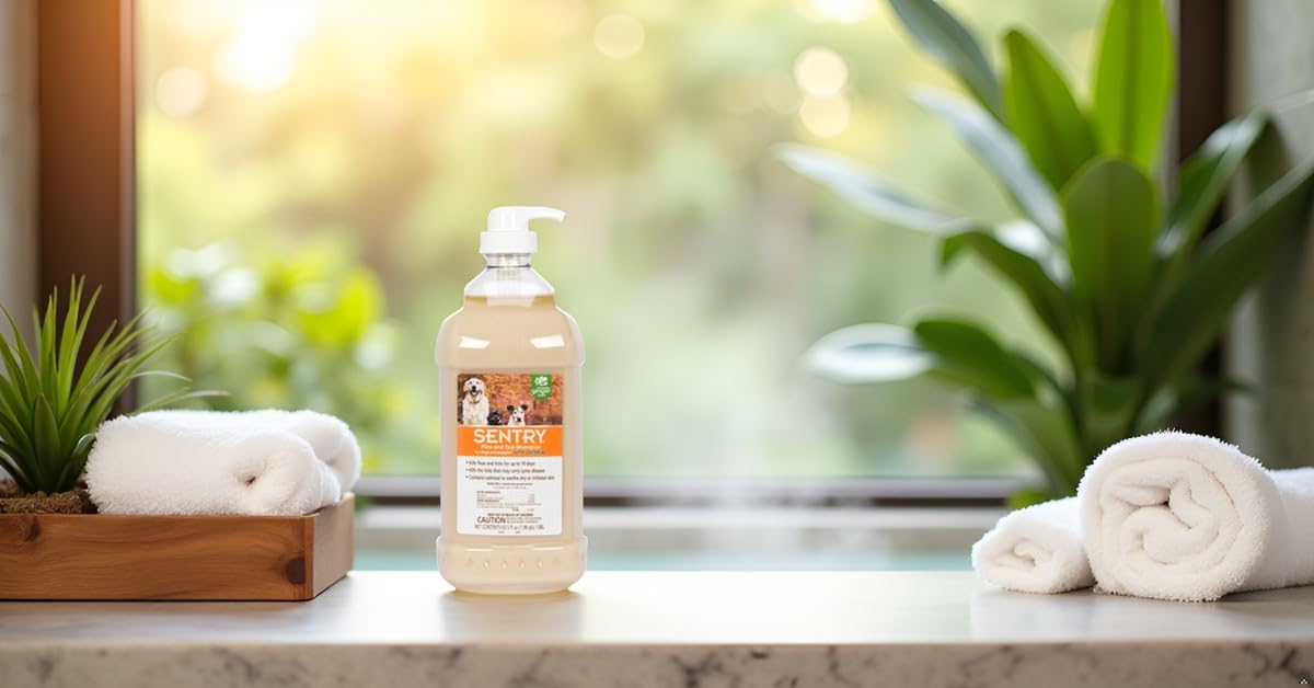 SENTRY emballage: parfum agréable qui enveloppe le pelage du chien.