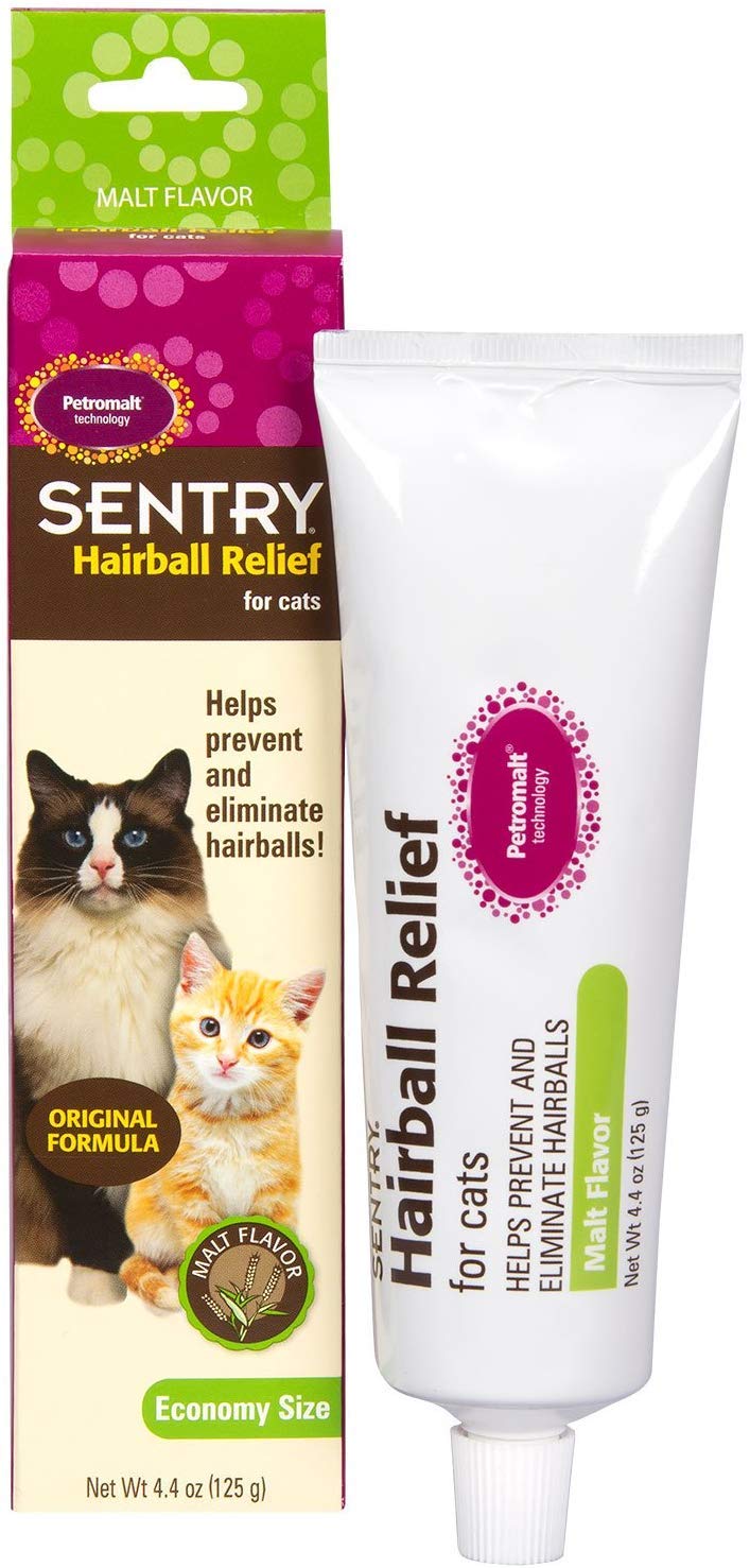 Flacon Sentry Petromalt – soulagement des boules de poils, solution liquide pour chats.
