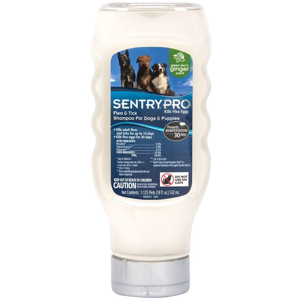 SENTRY PRO Shampoing pour chiens – bouteille facile à utiliser et efficace contre les parasites.