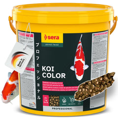 Sera Koi Professional Color emballage clair pour démarrer rapidement l'alimentation koï.