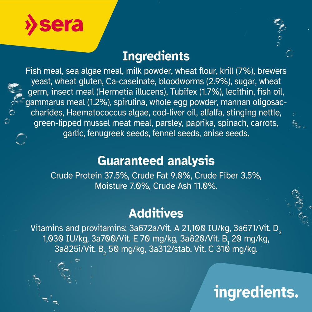 Sera O-Nip Stickies 7% krill pour enrichir le repas quotidien.