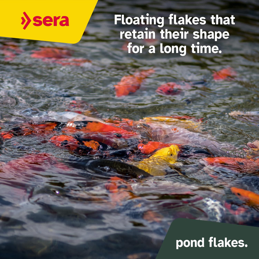 Sera Pond Flakes: ingrédients sans colorants ni conservateurs.