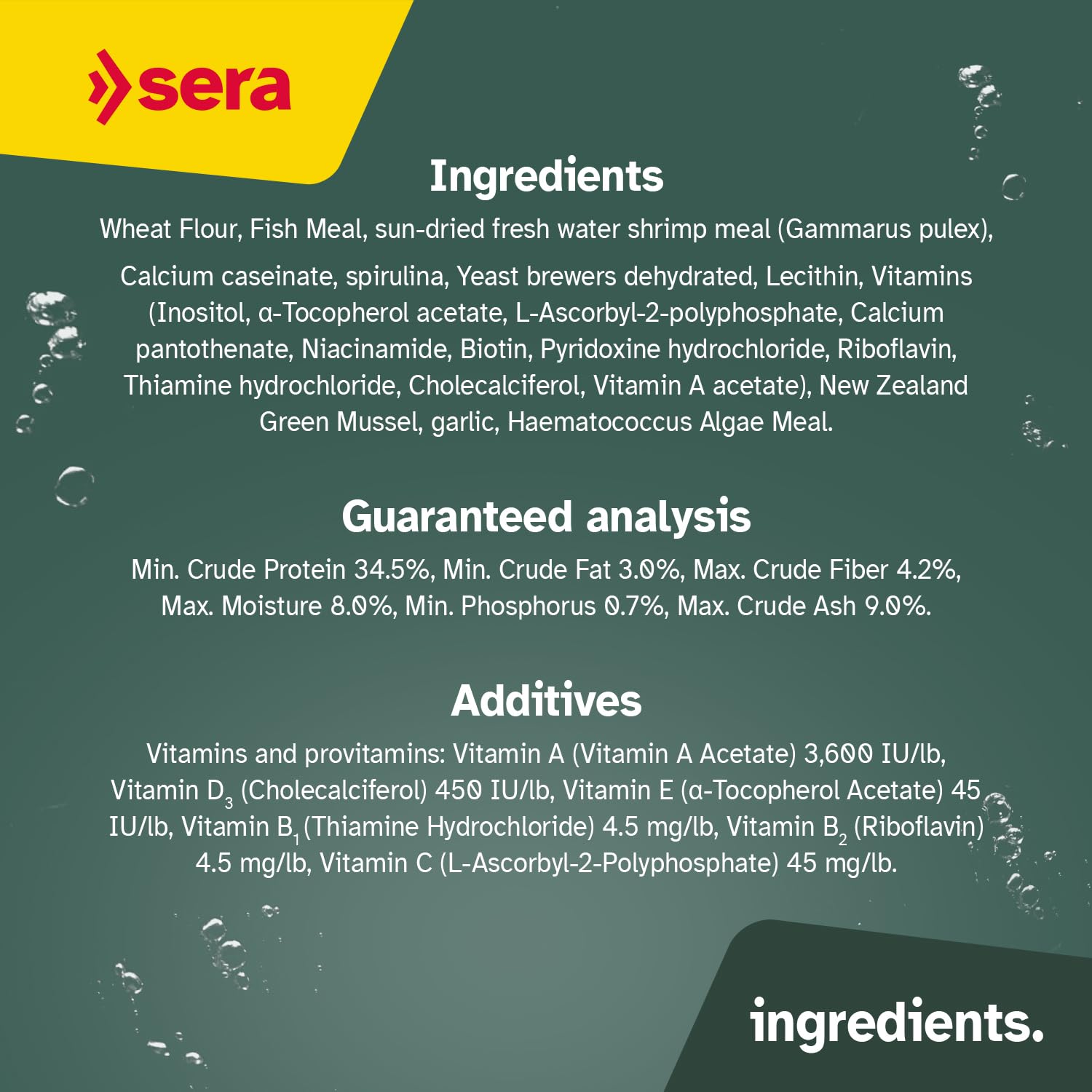 Sera Pond Flakes: alimentation adaptée à l’année entière.