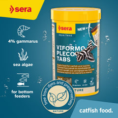 Sera Viformo Nature: alimentation pour poissons du fond, riche en gammarus et algues.