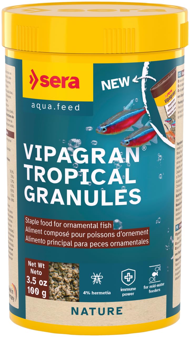 Sera Vipagran granules 250 ml : bouteille pratique pour poissons d’eau douce.