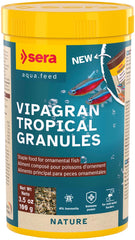 Sera Vipagran granules 250 ml : bouteille pratique pour poissons d’eau douce.