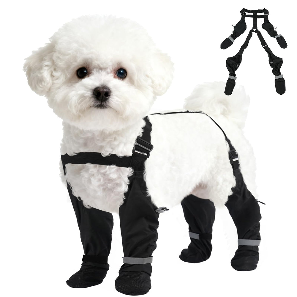 Bottes SeranPup pour chien petit avec suspendeur ajustable et sécurité.