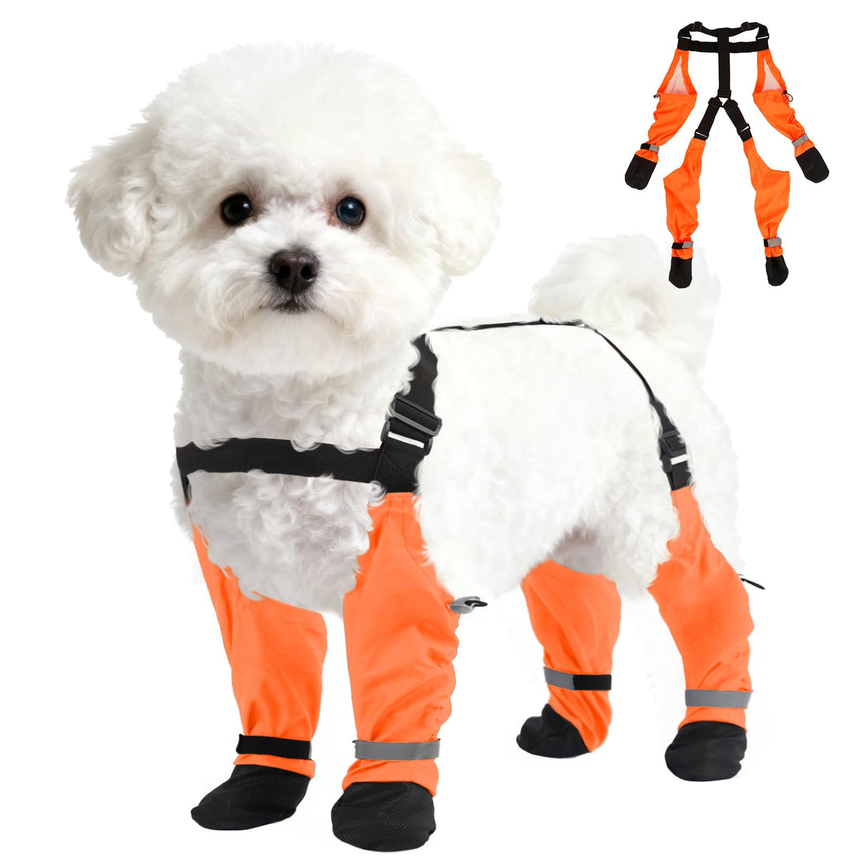 SeranPup bottes-pattes-xs imperméables pour protéger les pattes en neige.