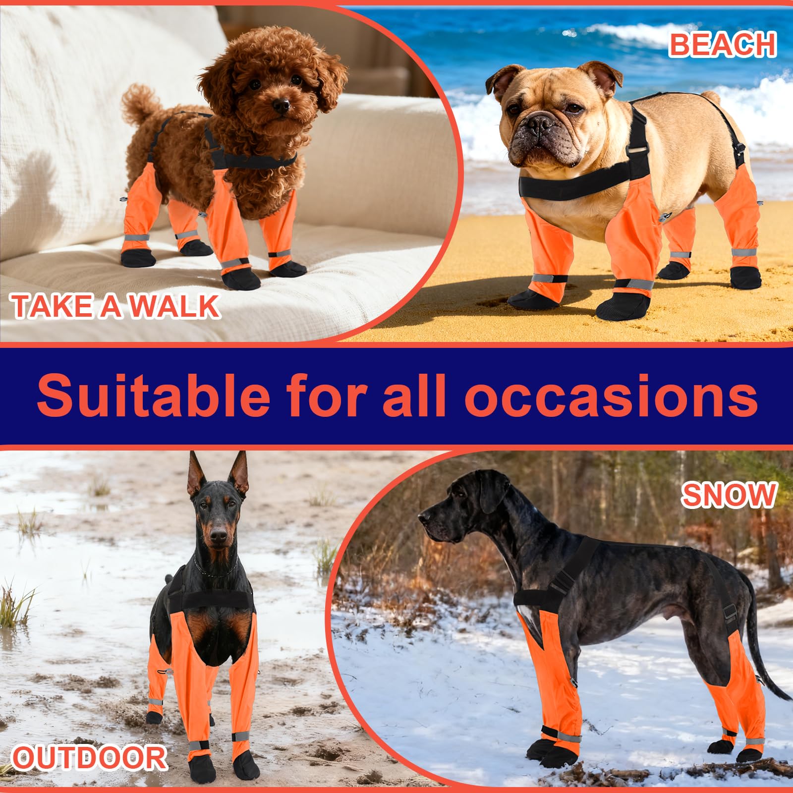 SeranPup XXL bottes pour chien anti-glisse offrant une traction fiable