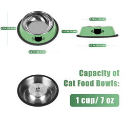 Serentive bol chat inox avec base en caoutchouc amovible pour stabilité.