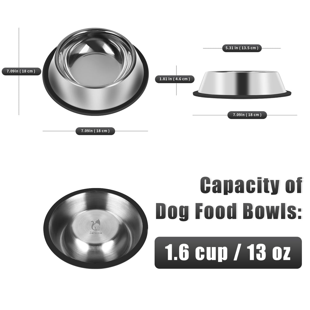 Gobelets Serentive en inox 13oz idéaux pour nourrir chiens et chats de taille moyenne.
