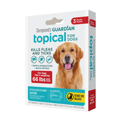 SERGEANT'S Guardian flacon-squeeze-on pour chiens, protection rapide contre puces et tiques.