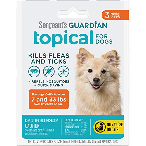 Sergeant's Guardian-doseur: application pratique pour chien pesant 7–33 lb.