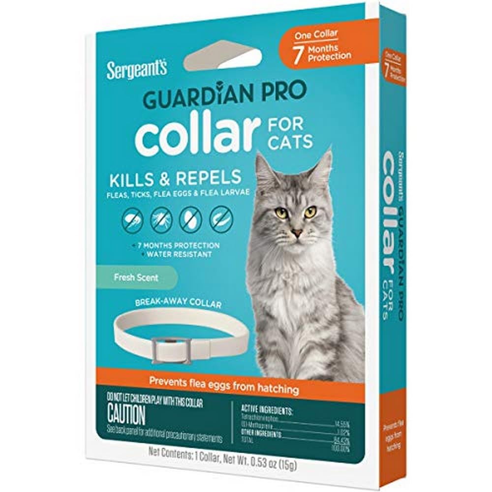 SERGEANT'S Guardian Pro sur un chat, protection contre puces et tiques.