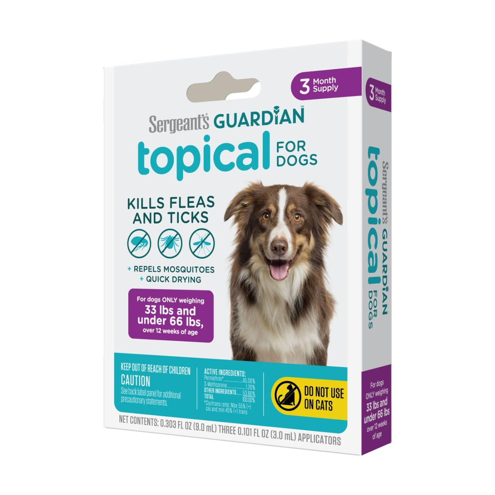 Sergeant's Guardian Topique – emballage et notice faciles à lire.