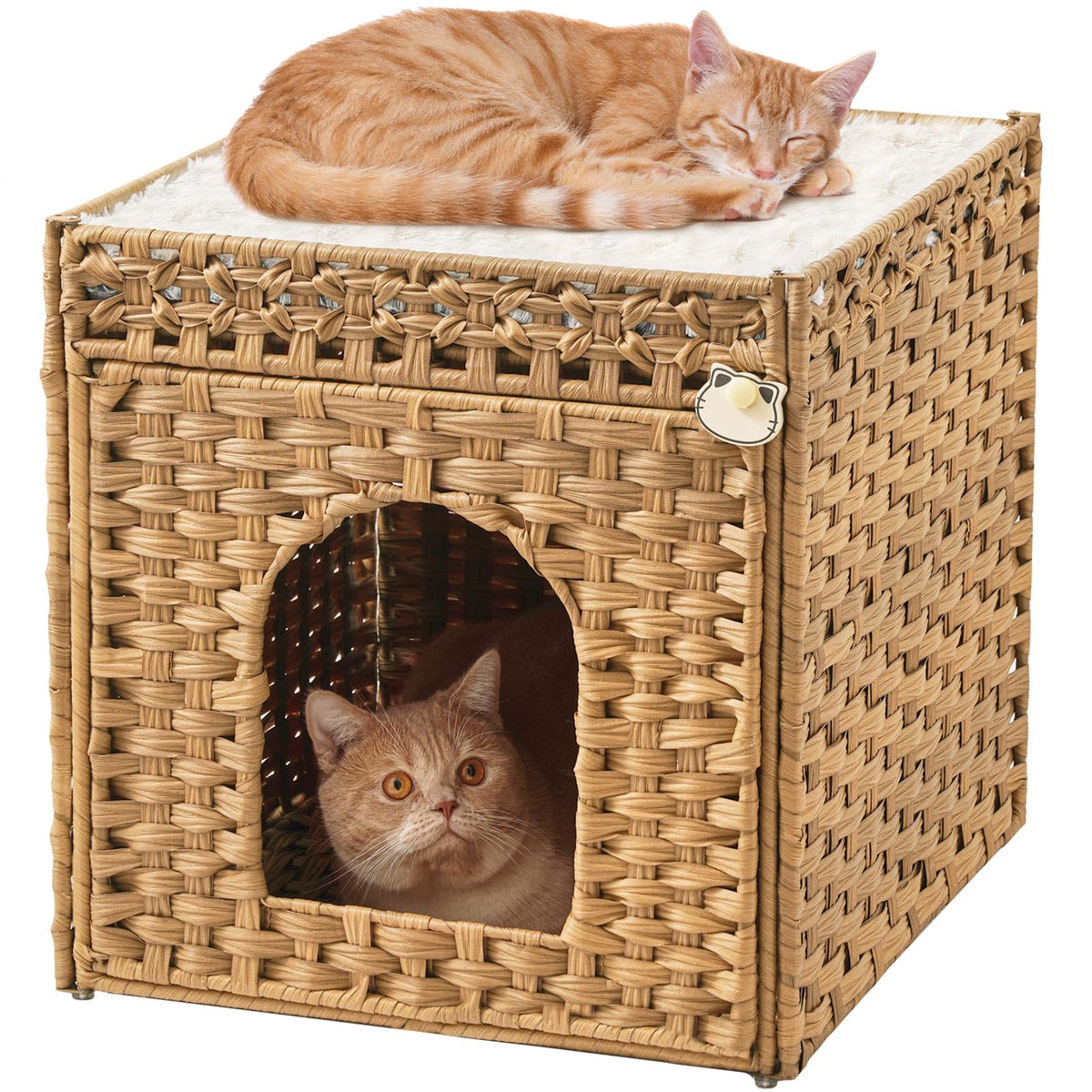 SETVSON cabane chat double-face avec cadre métallique robuste pour sécurité.