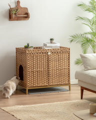 Setvson cabane chat grande porte double: acces facile pour nettoyer et entretenir
