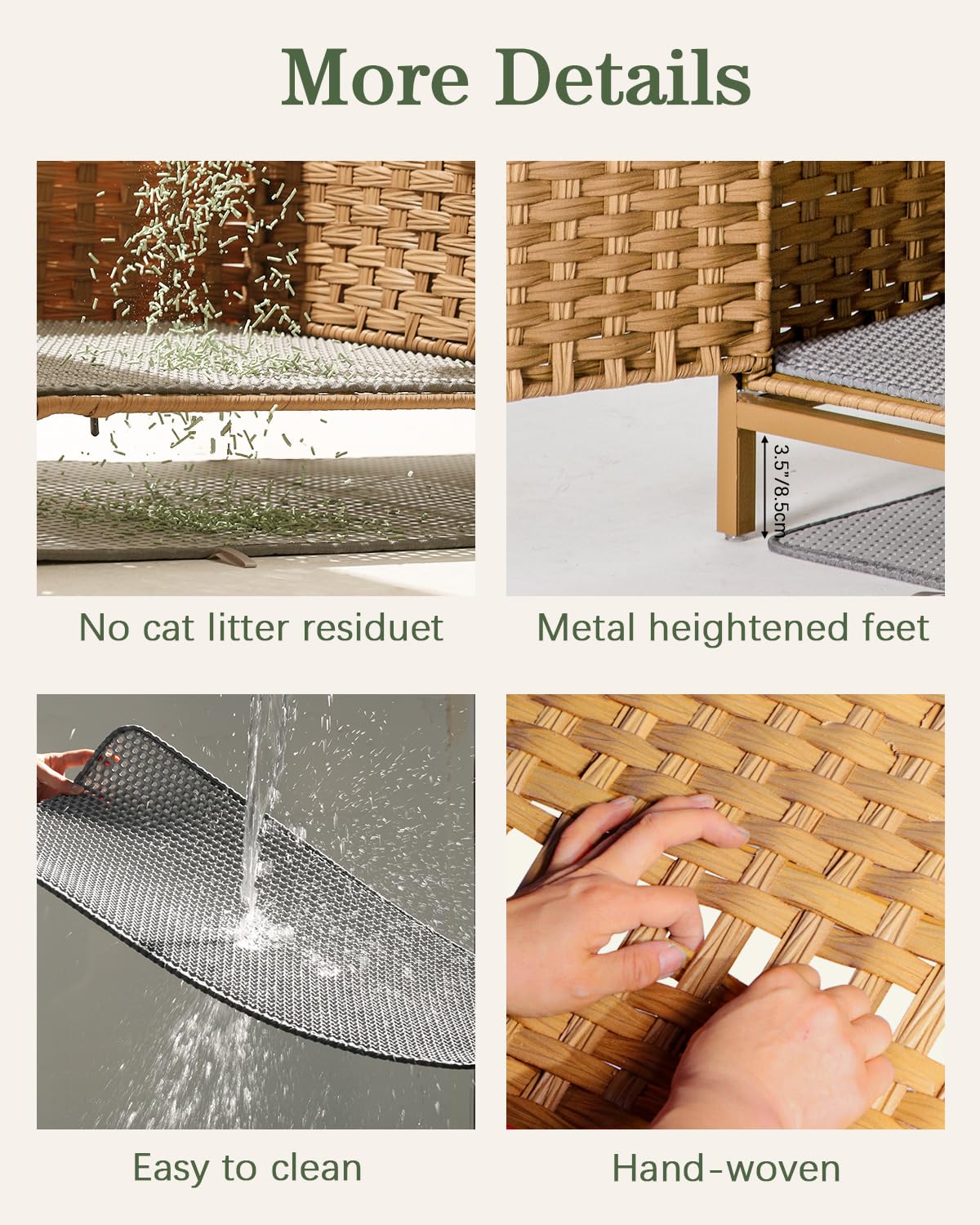 SETVSON cadre-metal-cache-litiere-chat, base fiable pour utilisation quotidienne.