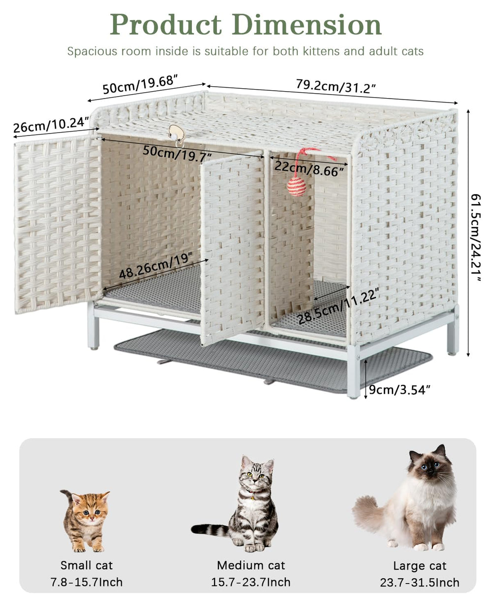 SETVSON design cache-litière s'intègre harmonieusement dans le salon ou la chambre.