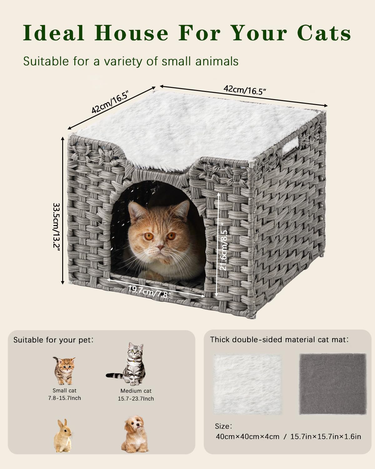 SETVSON design-moderne-gris-cabane-chat s'intègre facilement à tout intérieur.