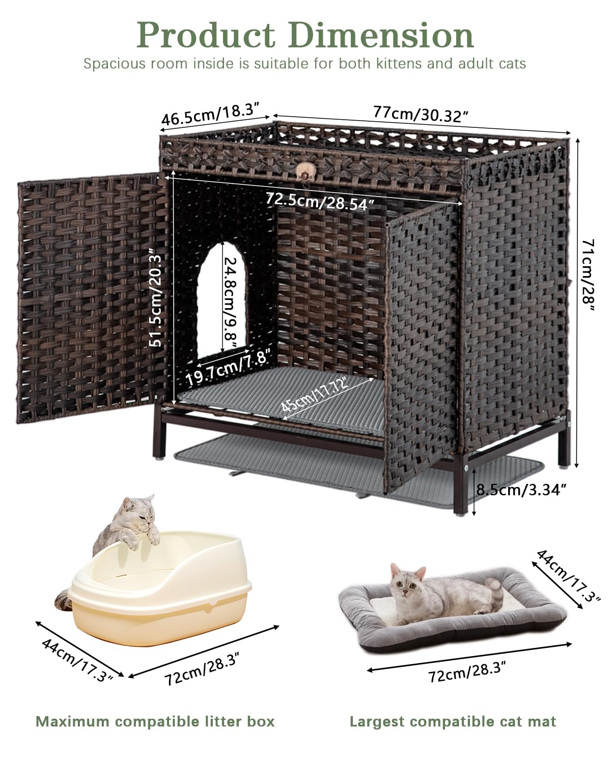 SETVSON tapis litière doux, filtration et protection des sols