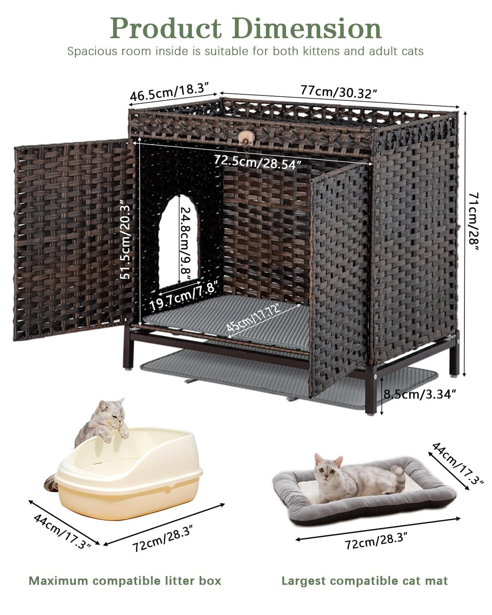 SETVSON tapis litière doux, filtration et protection des sols