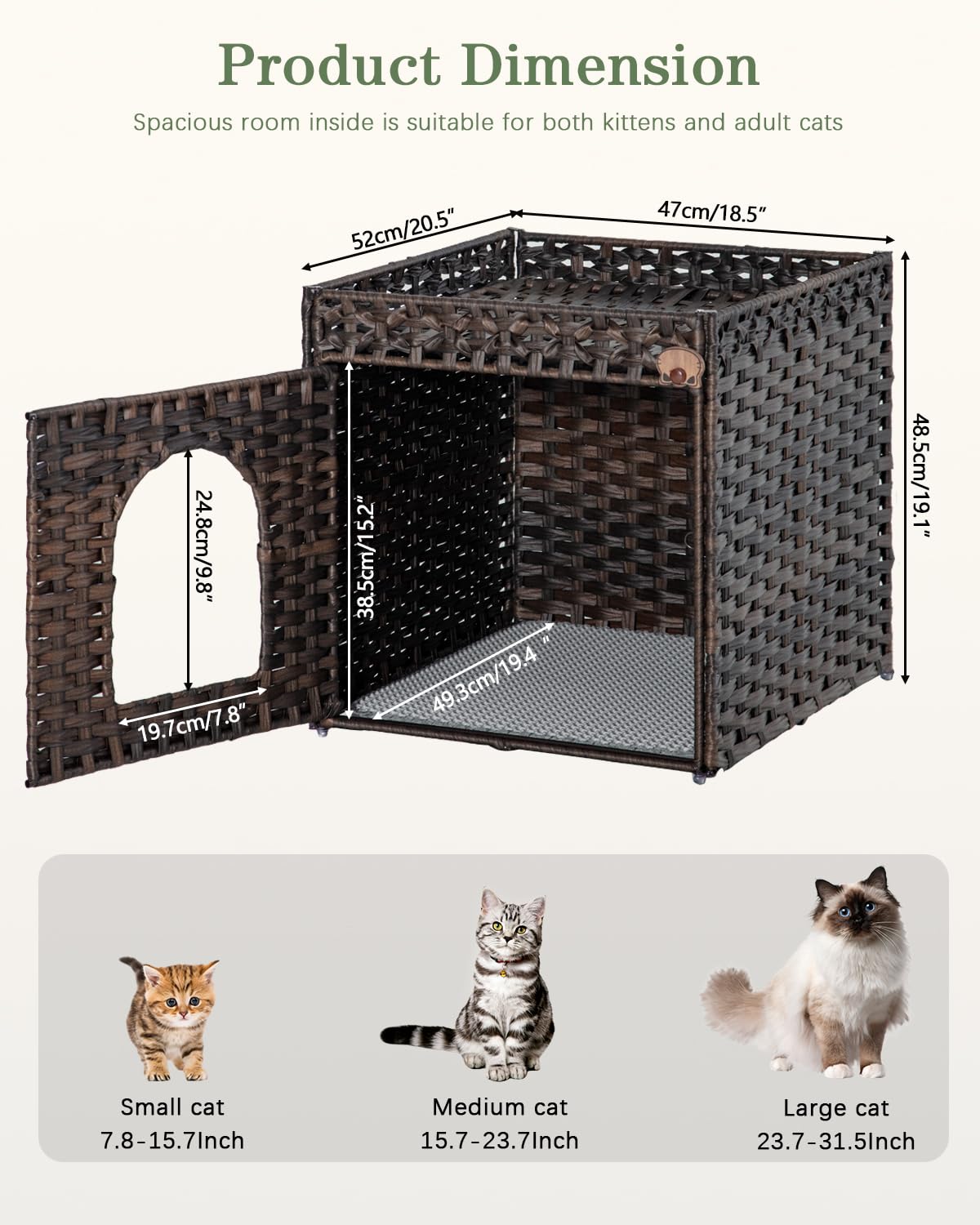 SETVSON porte avec tête de chat, ouverture simple et charmante