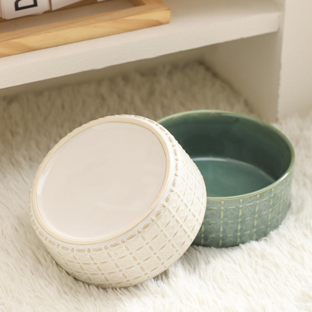 Bol Seyatoo design compact, céramique verte, facile à ranger