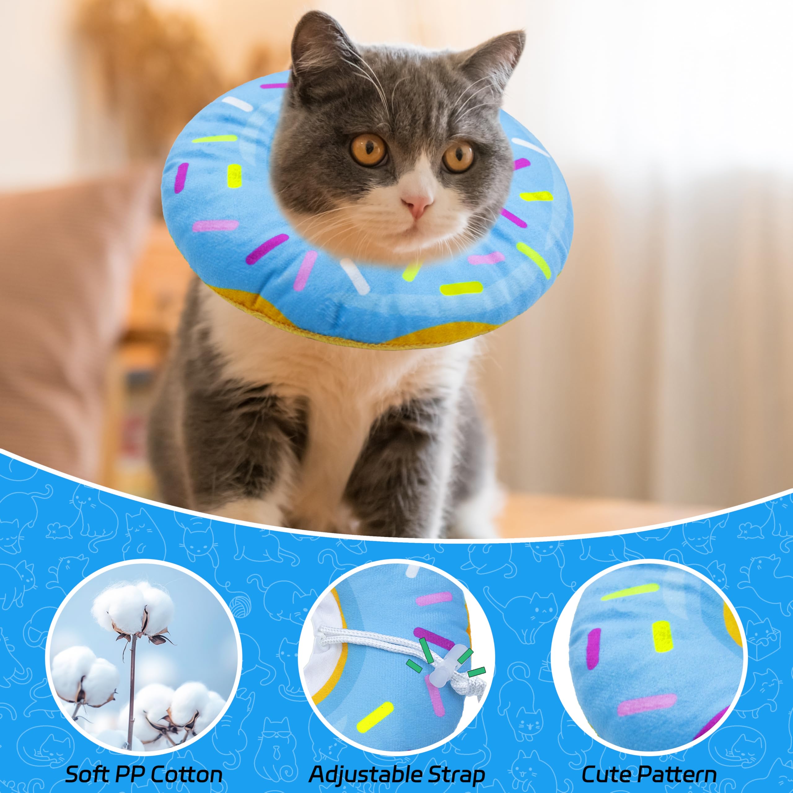 Collier donut bleu Seyezo, convient pour récupération post-opératoire.