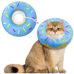 Collier donut bleu Seyezo pour chat, protège les zones sensibles.