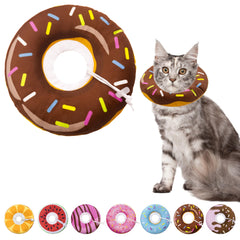 Seyezo collier-cone beignet brun pour chat, confort visuel et style.