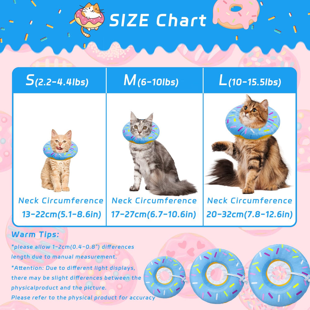 Seyezo collier donut bleu petit dos, protection légère après chirurgie.