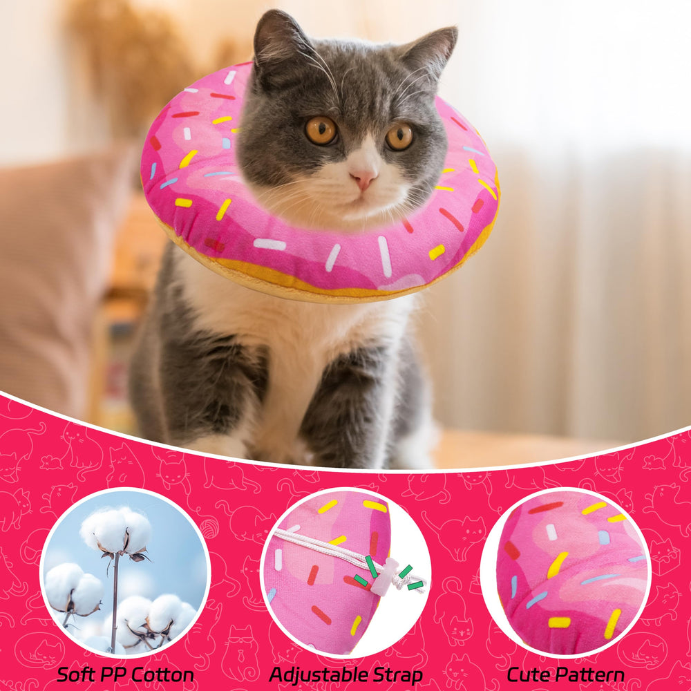 Seyezo collier cône pour chat rose petit avant, ajustable et sûr.