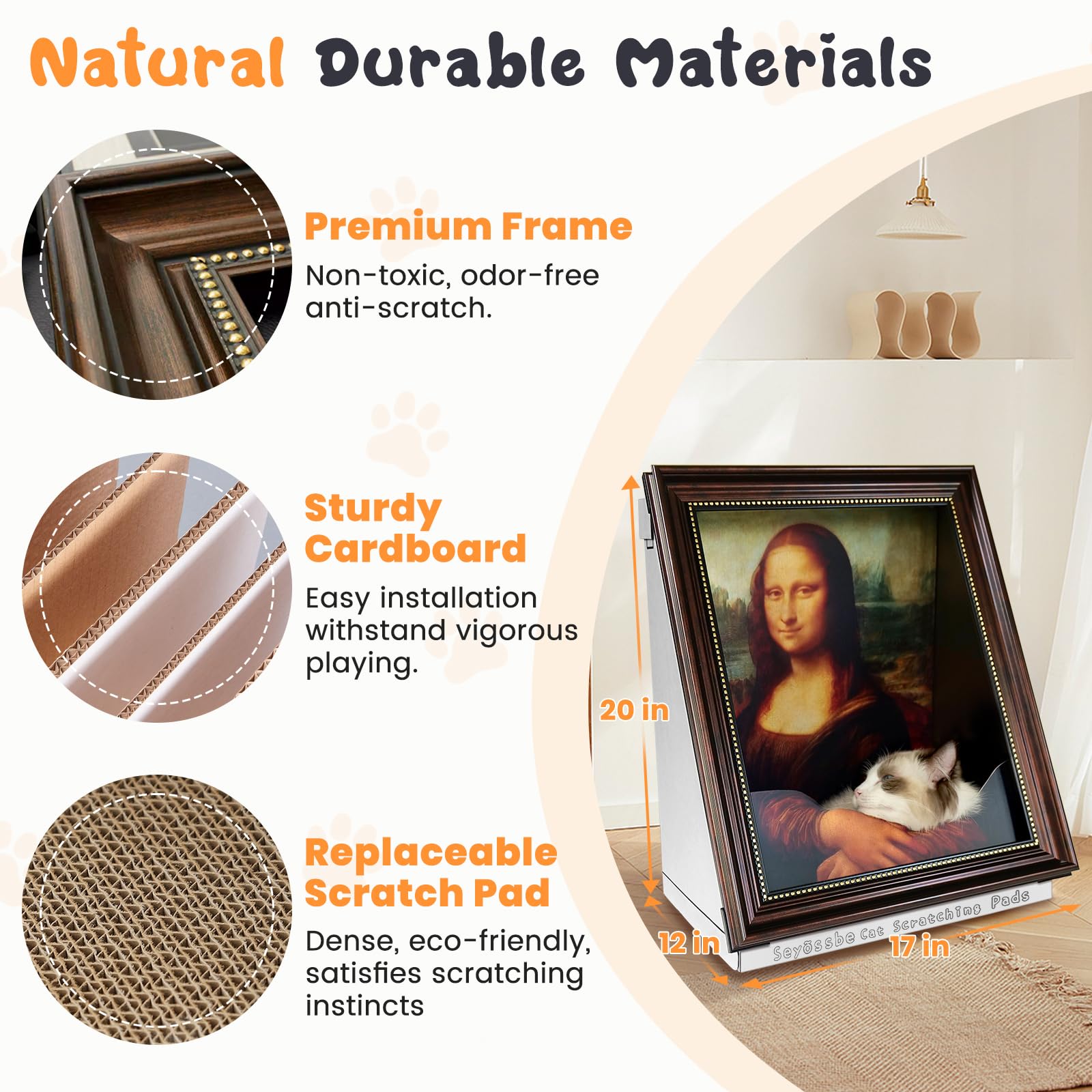 Seyossbe Mona Lisa cadre en bois durable – structure robuste et sûre.