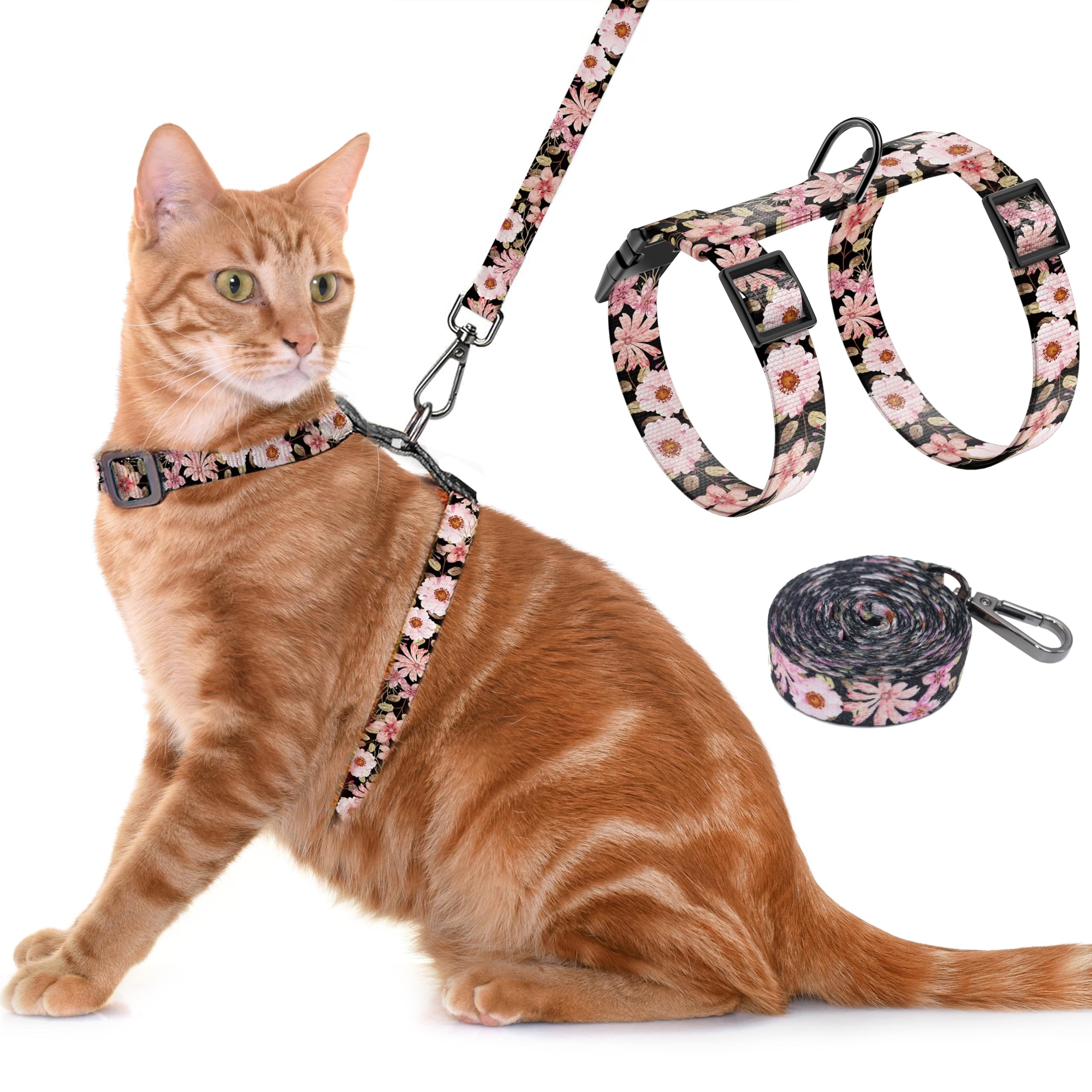 Seyezo harnais anti-évasion en rose clair pour promenade sécurisée.