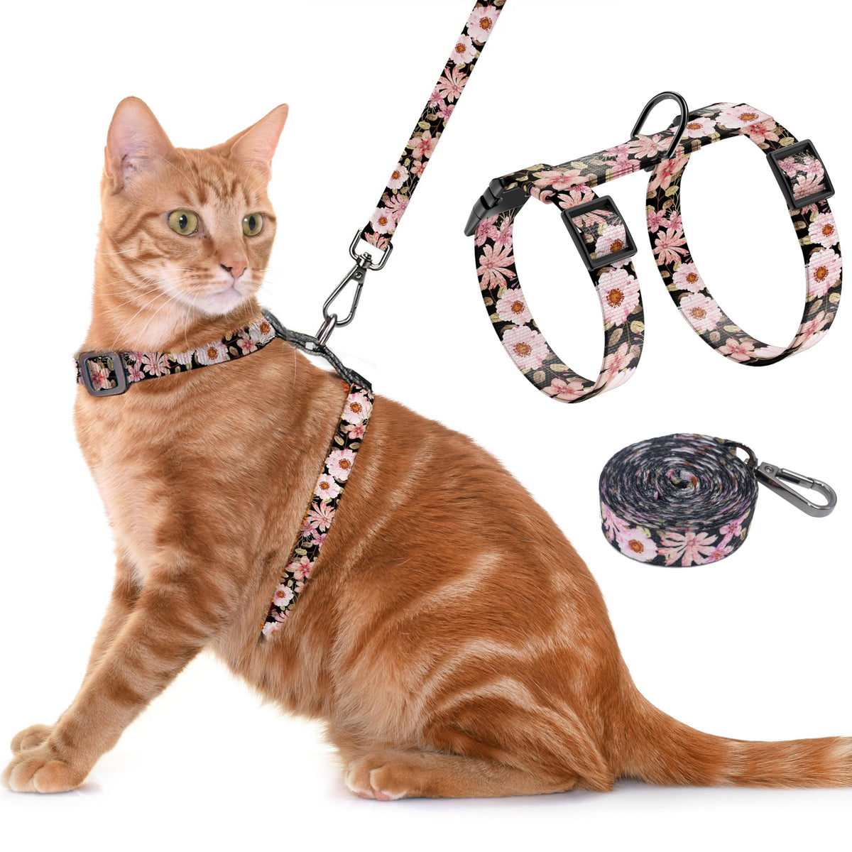 Seyezo harnais anti-évasion en rose clair pour promenade sécurisée.