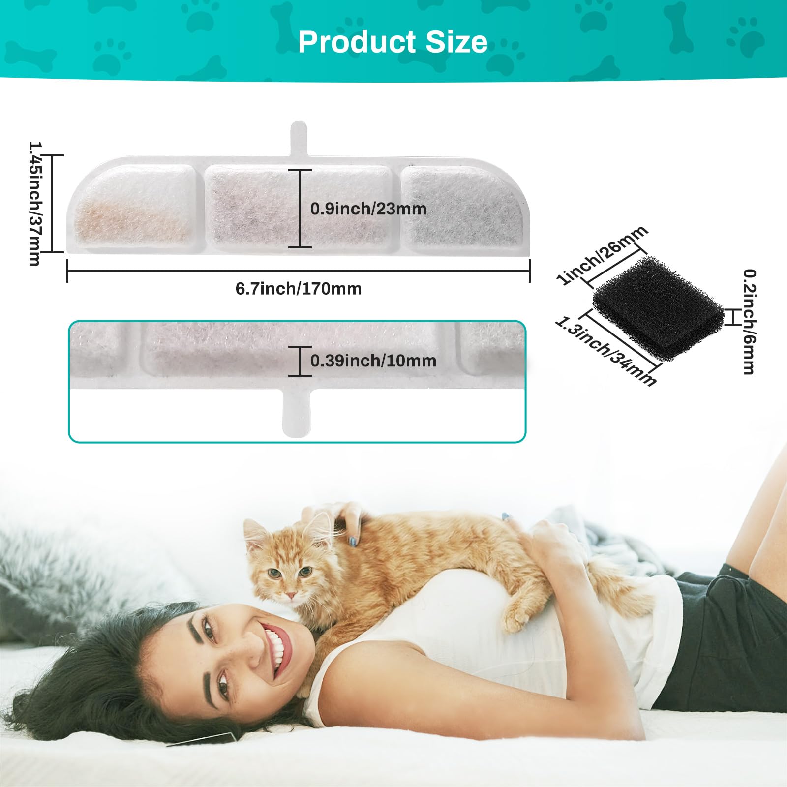 SgurFin filtre-fontaine-chat-eponge-protection: retient les débris et protège le mécanisme