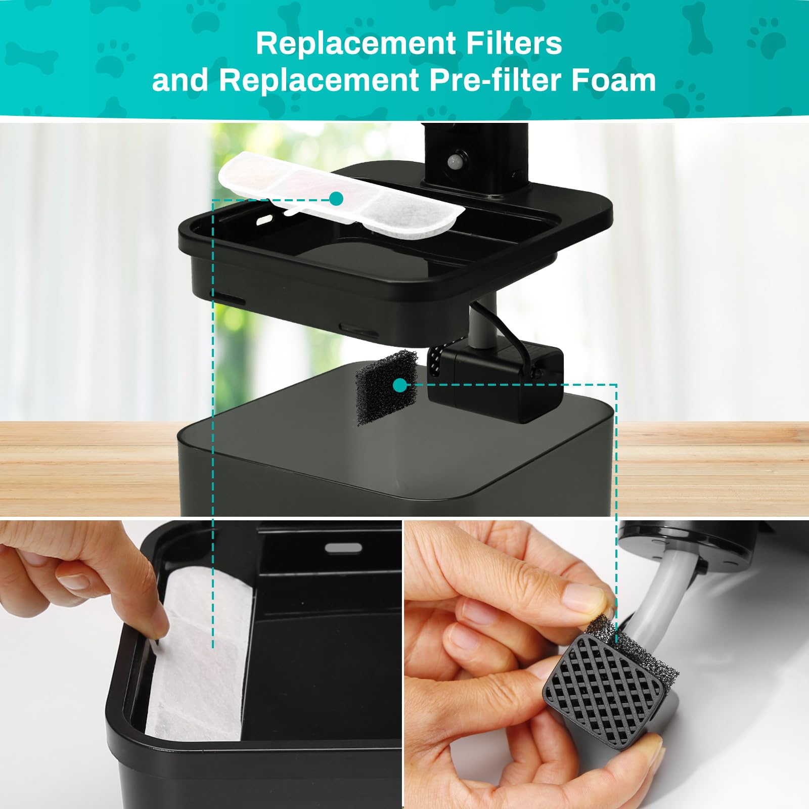 SgurFin filtre-fontaine-chat-non-tisse: capture poils et impuretés