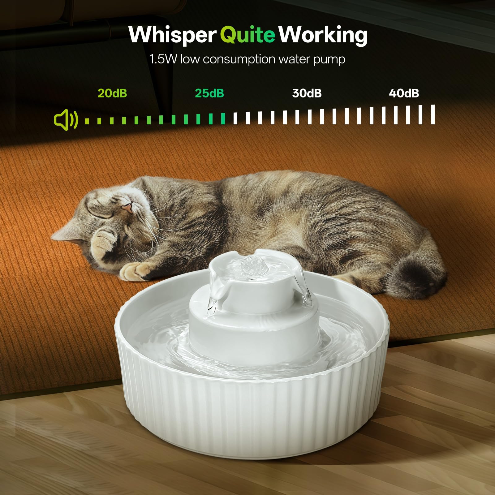 SgurFin fontaine-chat-ceramique-6, nettoyage facile et surface résistante