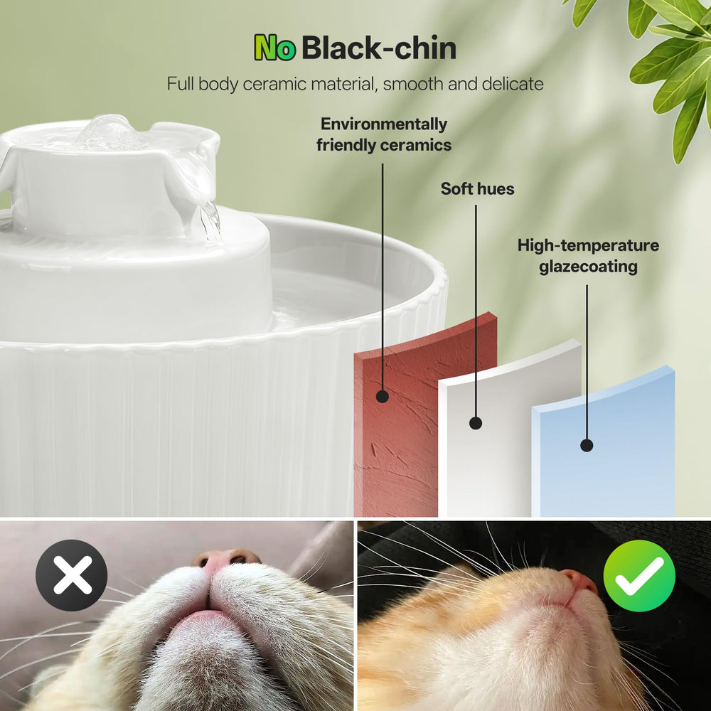 SgurFin fontaine-chat-ceramique-7, filtres et éponges de remplacement inclus