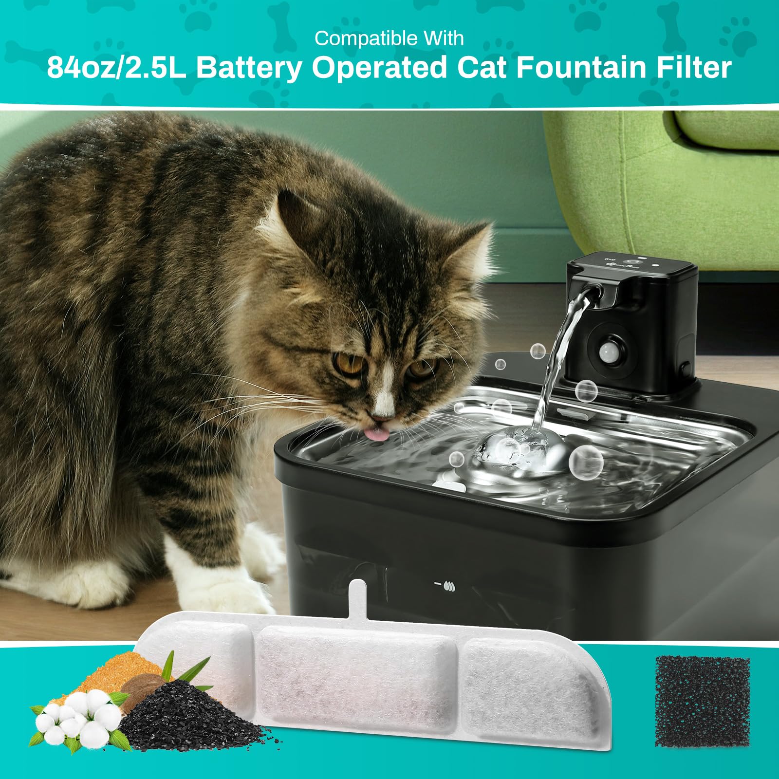 SgurFin fontaine-chat-utilisation-interieur: remplacement simple et durable