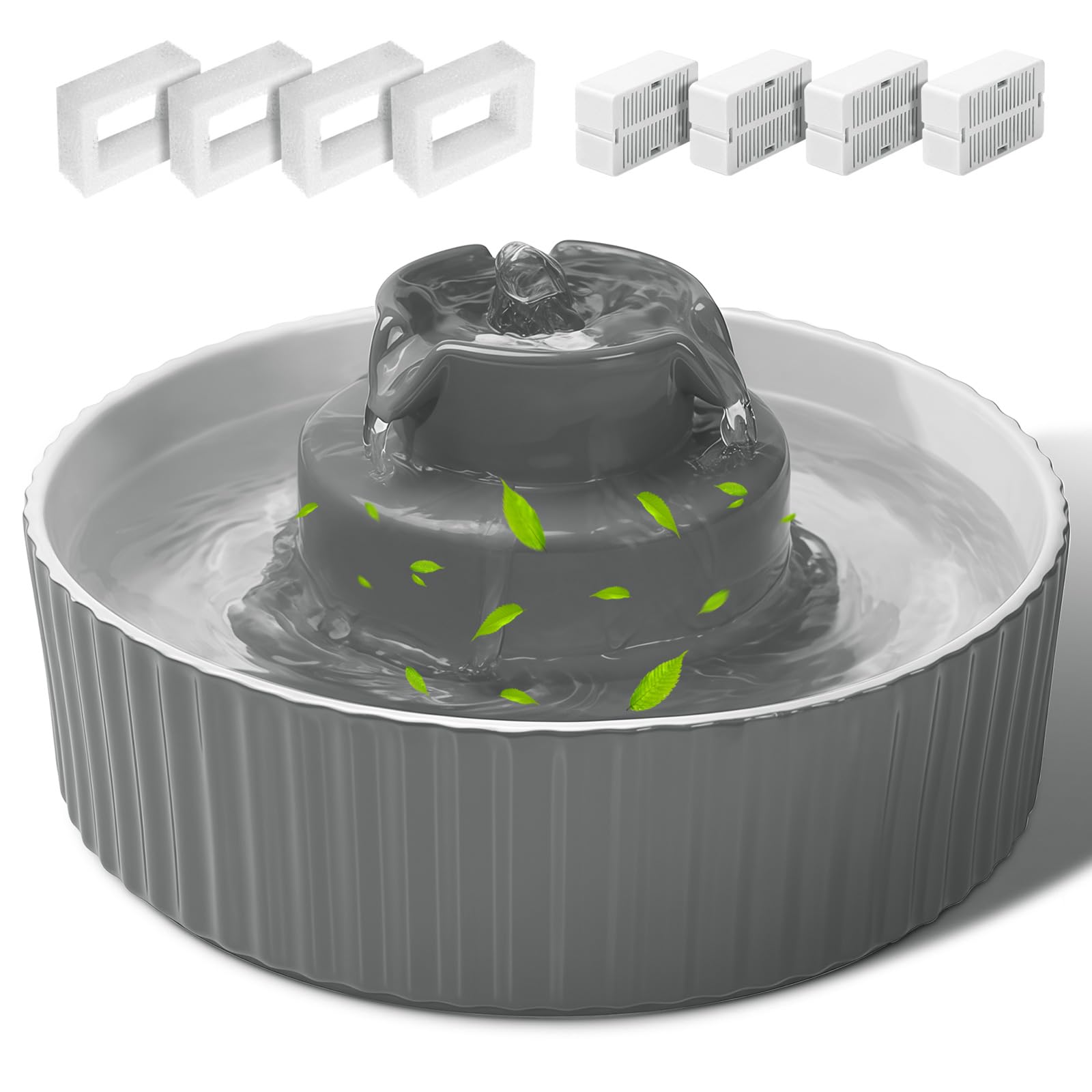 SgurFin fontaine pour chats en céramique, nettoyage facile.