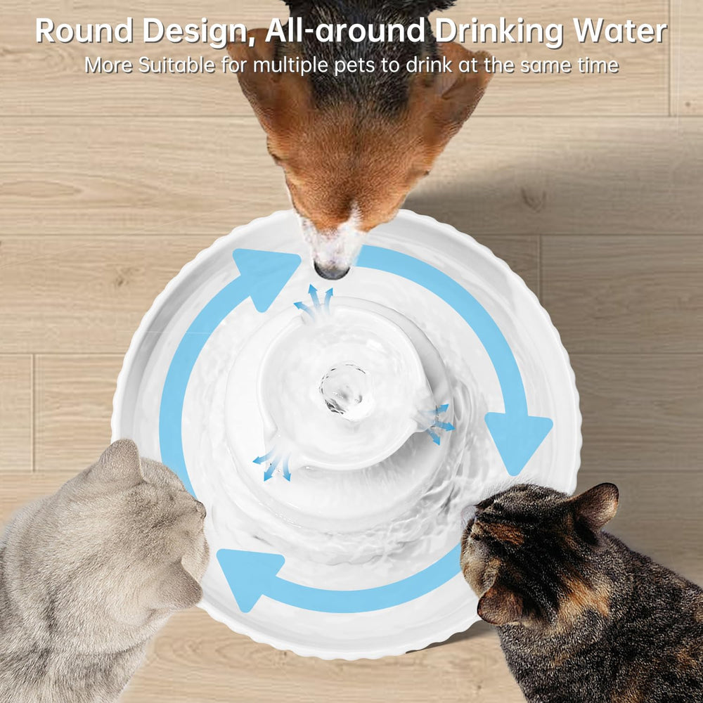 SgurFin fontaine-eau-chat-porcelaine-blanche: design élégant en porcelaine blanche.